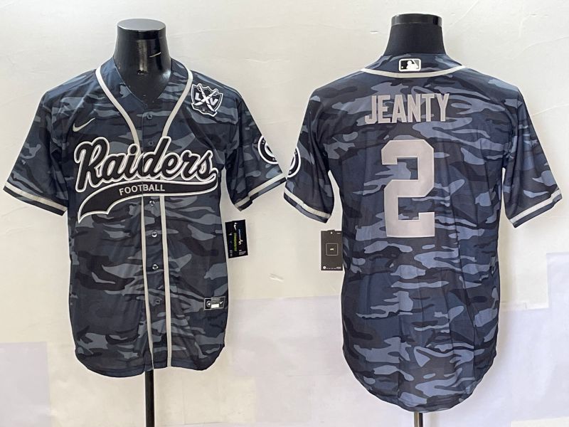 Men 2025 Oakland Raiders #2 Jeanty Camo Joint Name Nike Limited NFL Jersey style 6